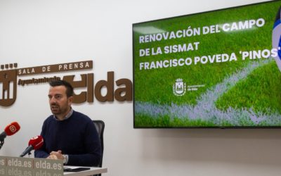 El Ayuntamiento de Elda también acometerá la renovación del césped artificial del campo de La Sismat ‘Francisco Poveda Pinos’