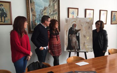 La eldense Lola González, autora del cuadro de la Mayordomía de San Antón