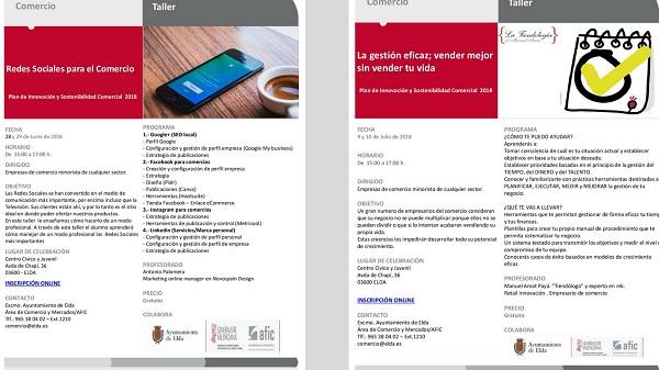 Elda acoge la programación de talleres formativos dirigidos a comerciantes y sus trabajadores impulsada por la Cámara de Comercio de Alicante