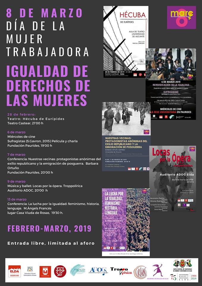 La Sede Universitaria de Elda se suma al 8 de Marzo con una propuesta cultural y formativa variada
