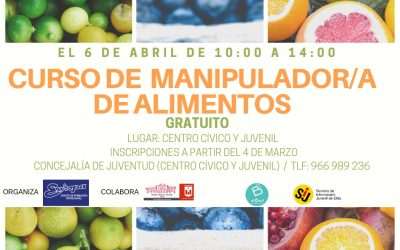 La Concejalía de Juventud organiza un curso de Manipulador de Alimentos
