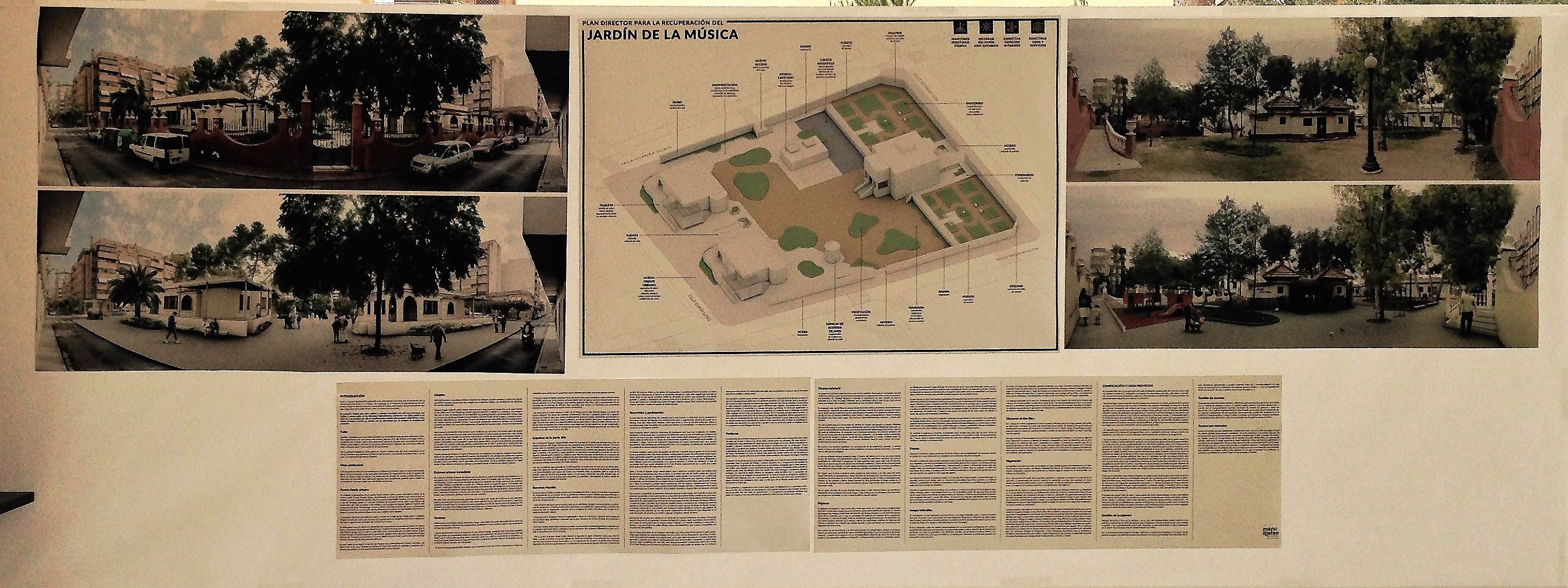 Idelsa expone al público el resultado gráfico del Plan Director del Jardín de la Música