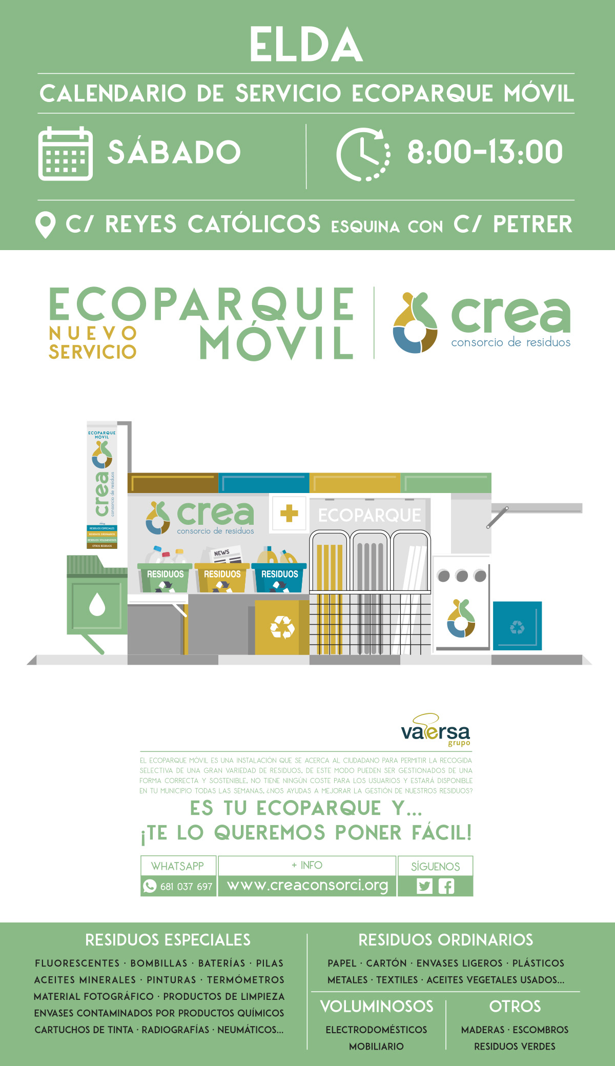 El nuevo servicio ‘Ecoparque móvil’ estará disponible todos los sábados a partir del día 22 de junio