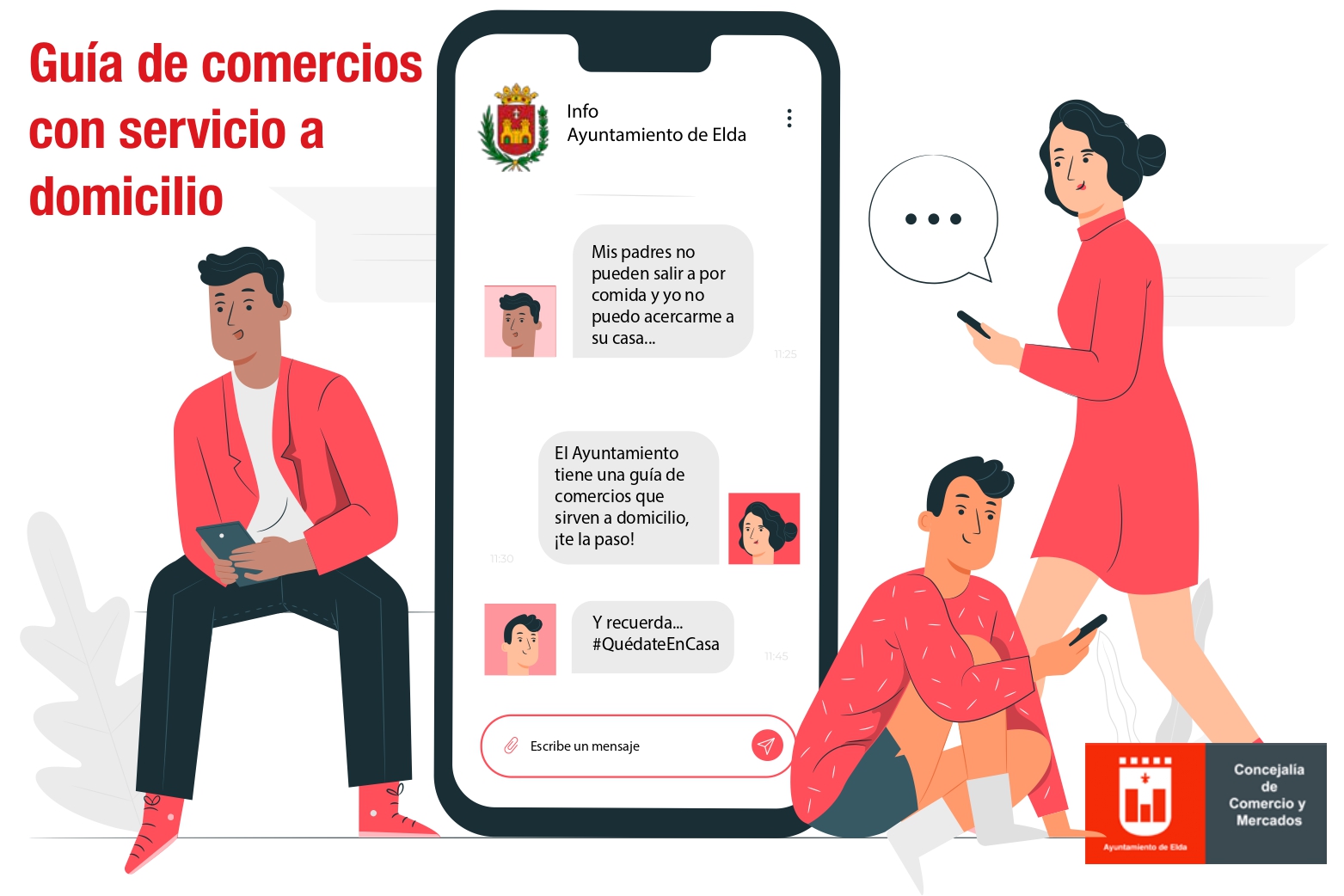 El Ayuntamiento de Elda lanza una guía rápida de comercios y establecimientos que ofrecen reparto a domicilio