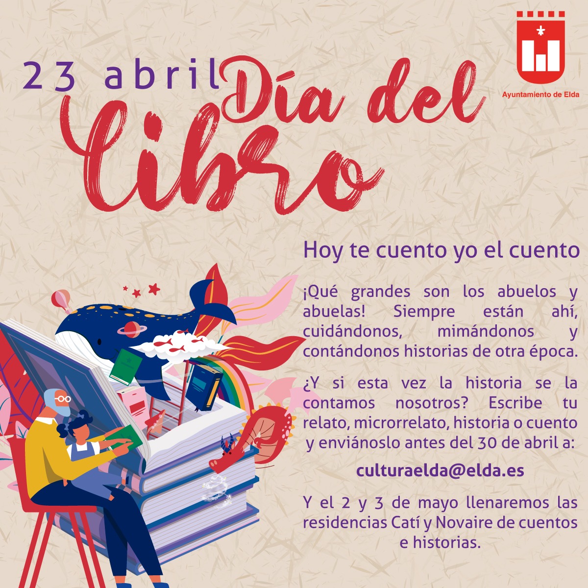 El Ayuntamiento de Elda organiza ‘Hoy te cuento yo el cuento’ con motivo de la celebración del Día del Libro