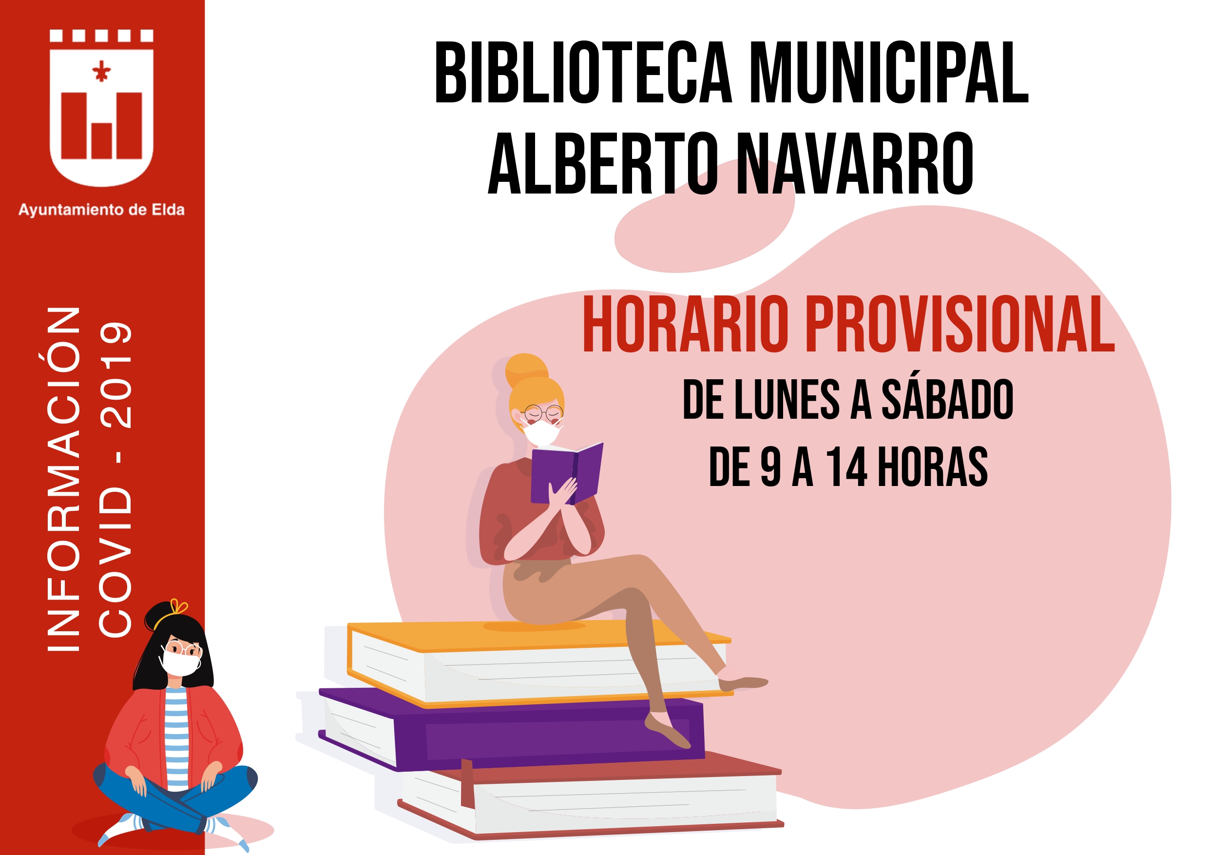 El Ayuntamiento de Elda ha reabierto hoy la Biblioteca Municipal Alberto Navarro con medidas restrictivas para garantizar la seguridad del personal y de los usuarios