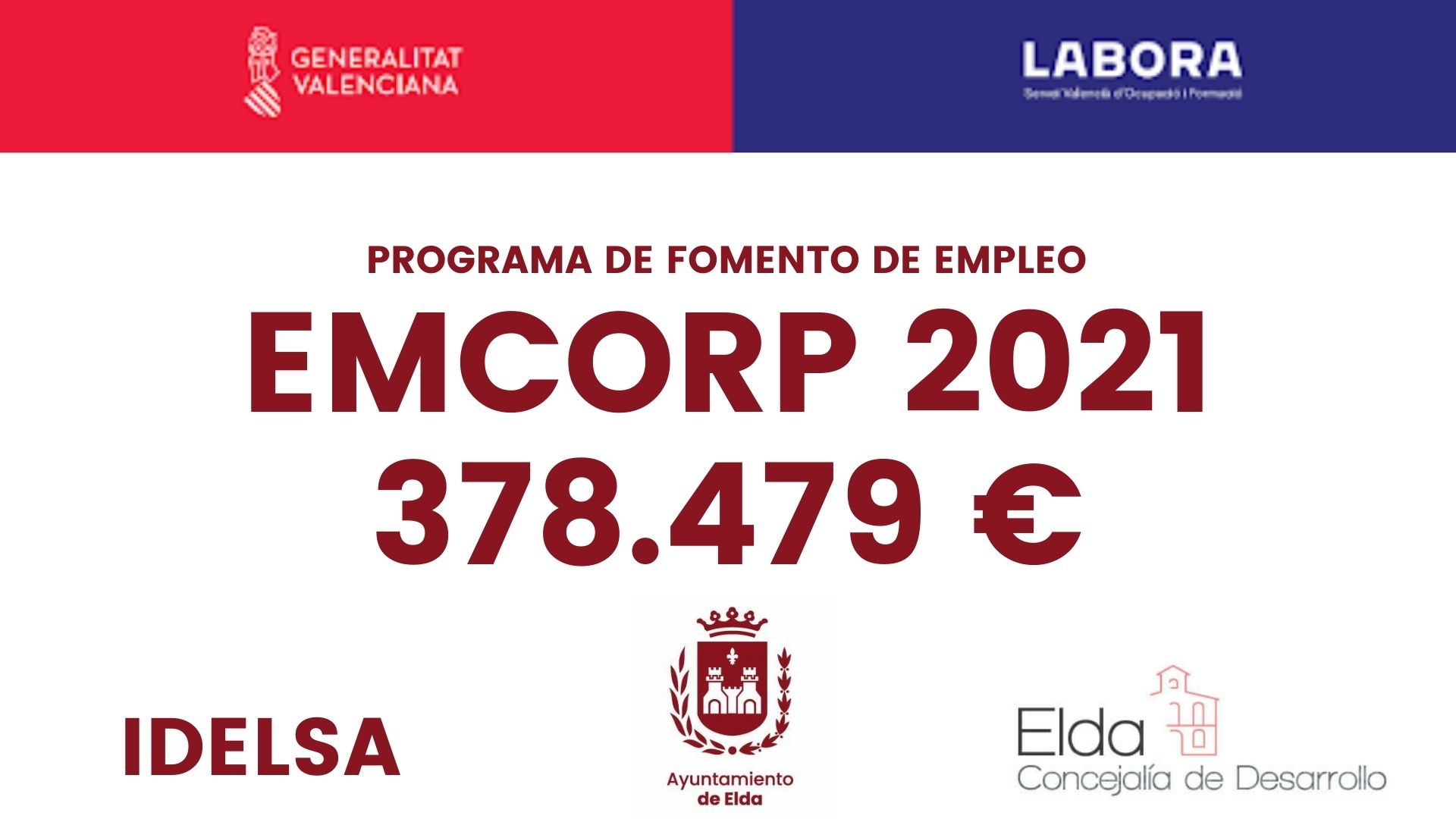El Ayuntamiento de Elda solicita más de 378.000 euros de los fondos EMCORP 2021 para la contratación de 28 personas mayores de 30 años