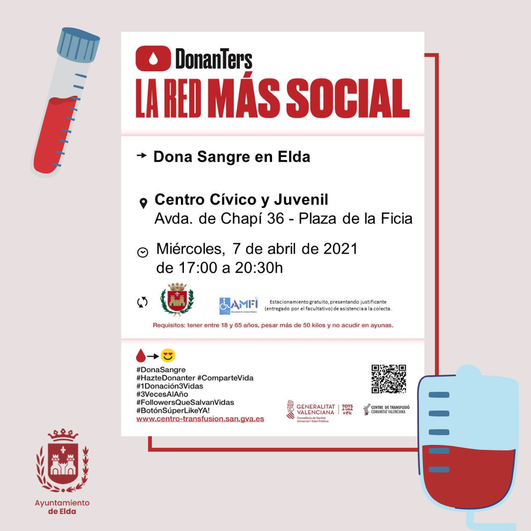 El Centro de Transfusión organiza una colecta de sangre en el Centro Cívico y Juvenil de Elda ante la falta de reservas para urgencias e intervenciones quirúrgicas