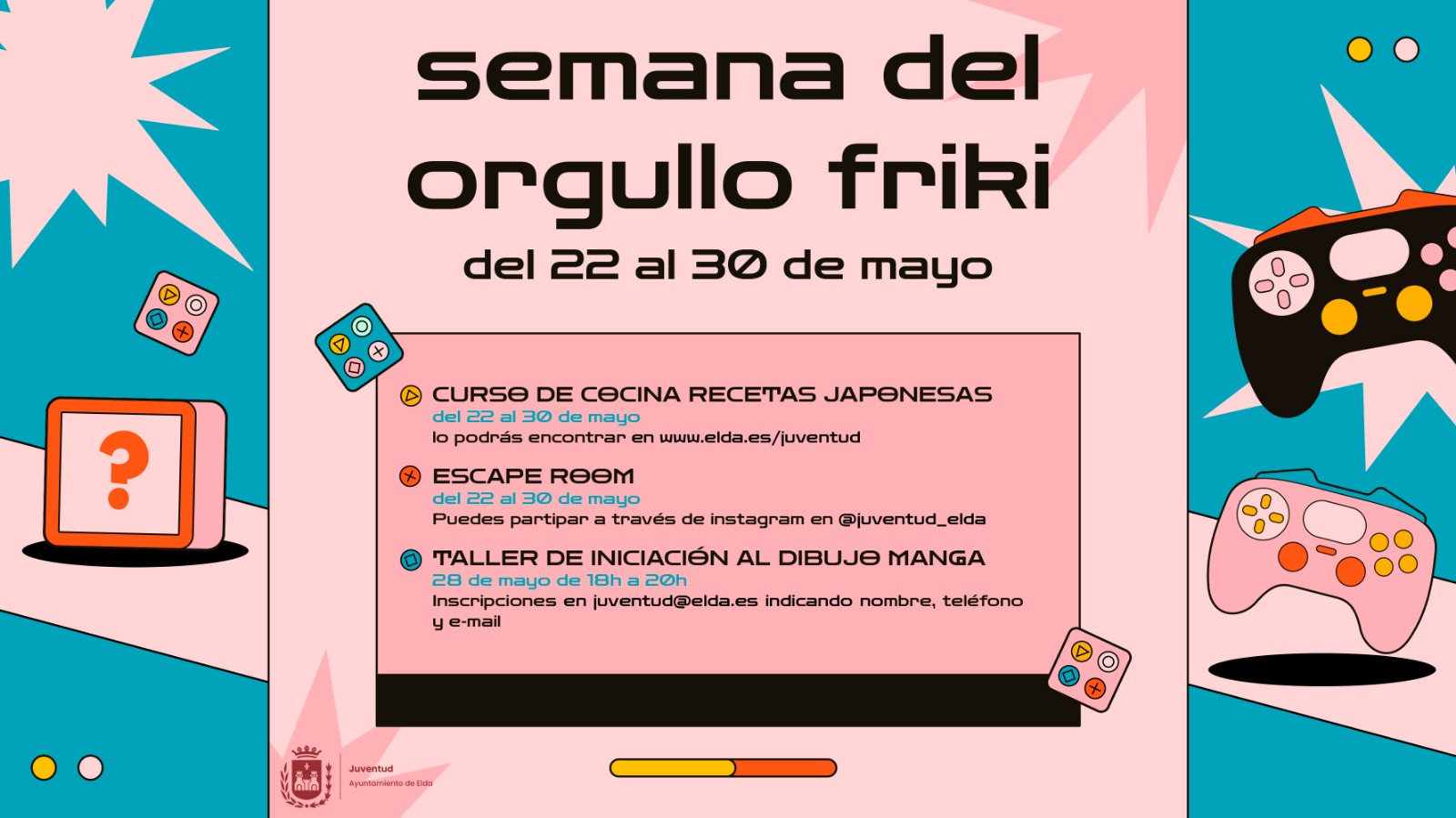El Ayuntamiento de Elda organiza actividades culturales para jóvenes con motivo de la celebración del Día del Orgullo Friki