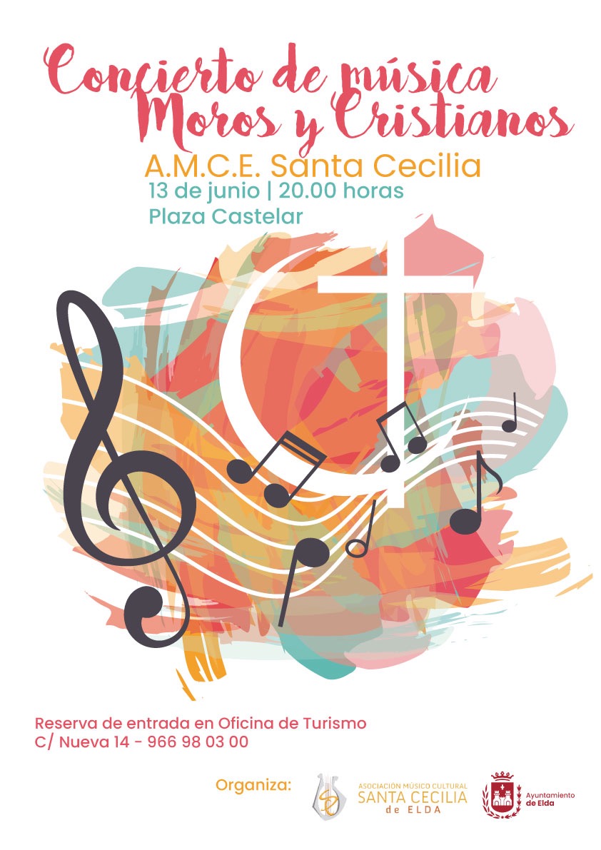 La AMCE Santa Cecilia ofrecerá el domingo 13 de junio un concierto de música festera para rememorar los Moros y Cristianos de Elda