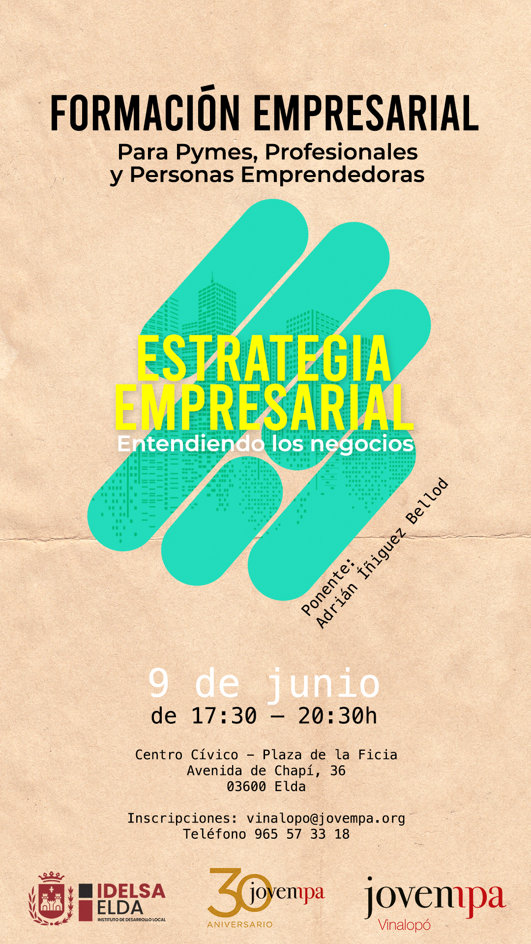 Idelsa y Jovempa ofrecen un curso para ayudar a emprendedores y pymes de Elda a poner en marcha su estrategia empresarial