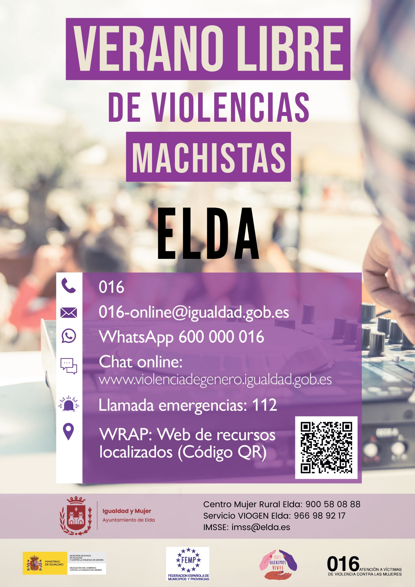 Elda se suma a la campaña “Verano libre de violencias machistas” de la FEMP