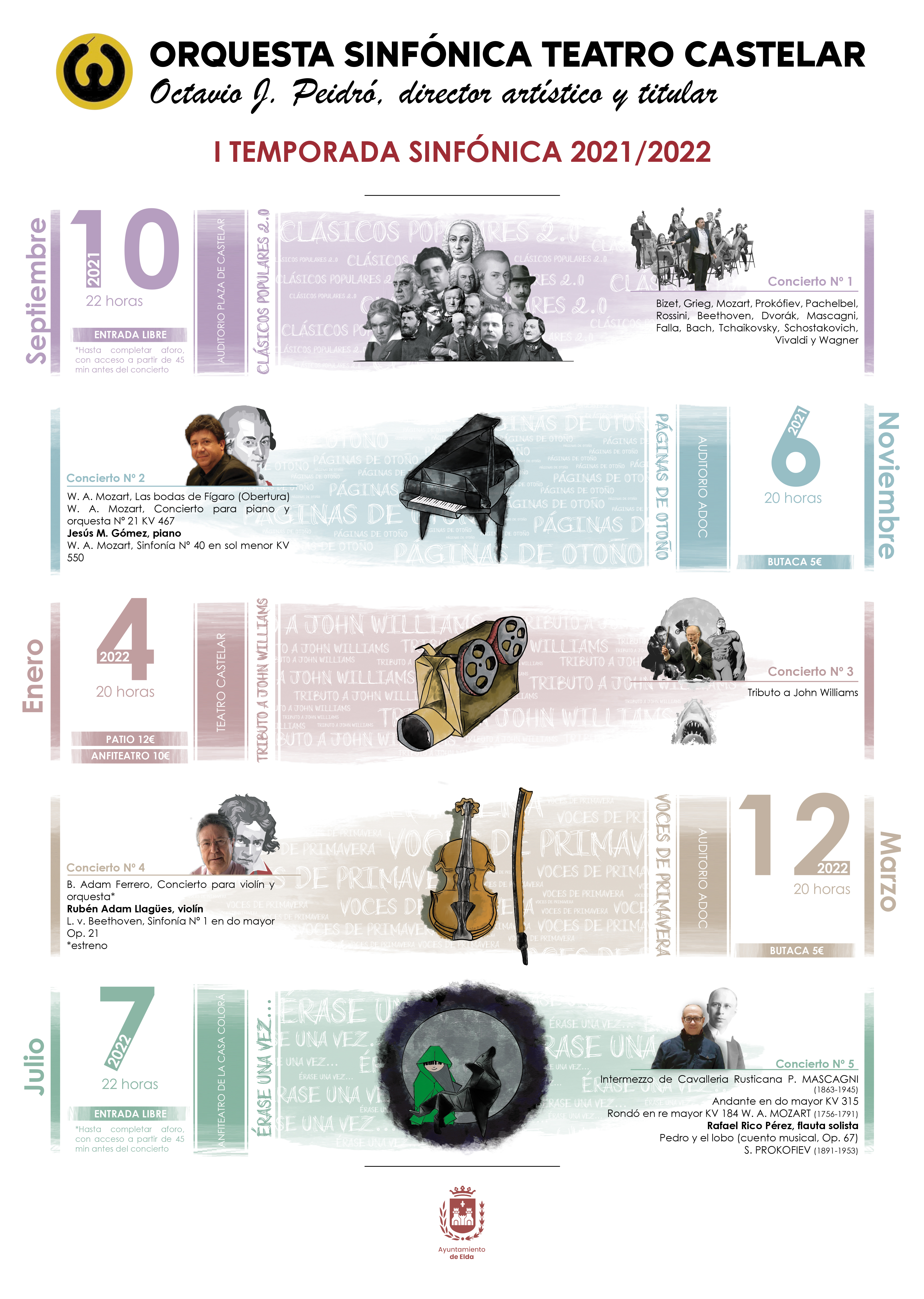 La Orquesta Sinfónica Teatro Castelar arranca el viernes su primera temporada de conciertos con una selección de ‘Clásicos Populares’