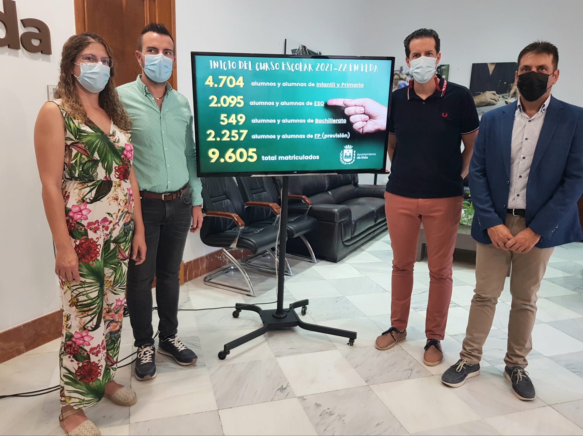 El curso escolar 2021-22 arranca en los centros educativos de Elda con una previsión de más de 9.600 alumnas y alumnos matriculados