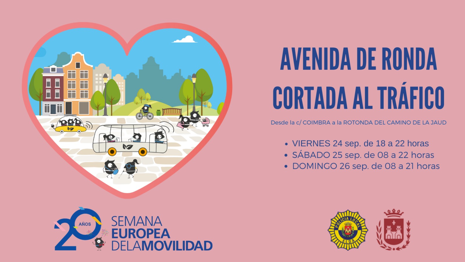 El Ayuntamiento de Elda restringe el tráfico de vehículos a motor en la Avenida de Ronda con motivo de la Semana de la Movilidad