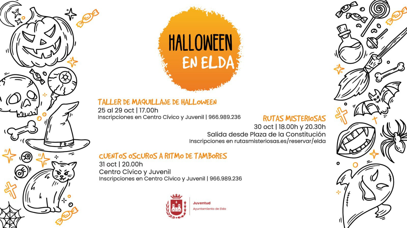 Elda retoma la celebración de Halloween con actividades juveniles que se desarrollarán durante la última semana de octubre