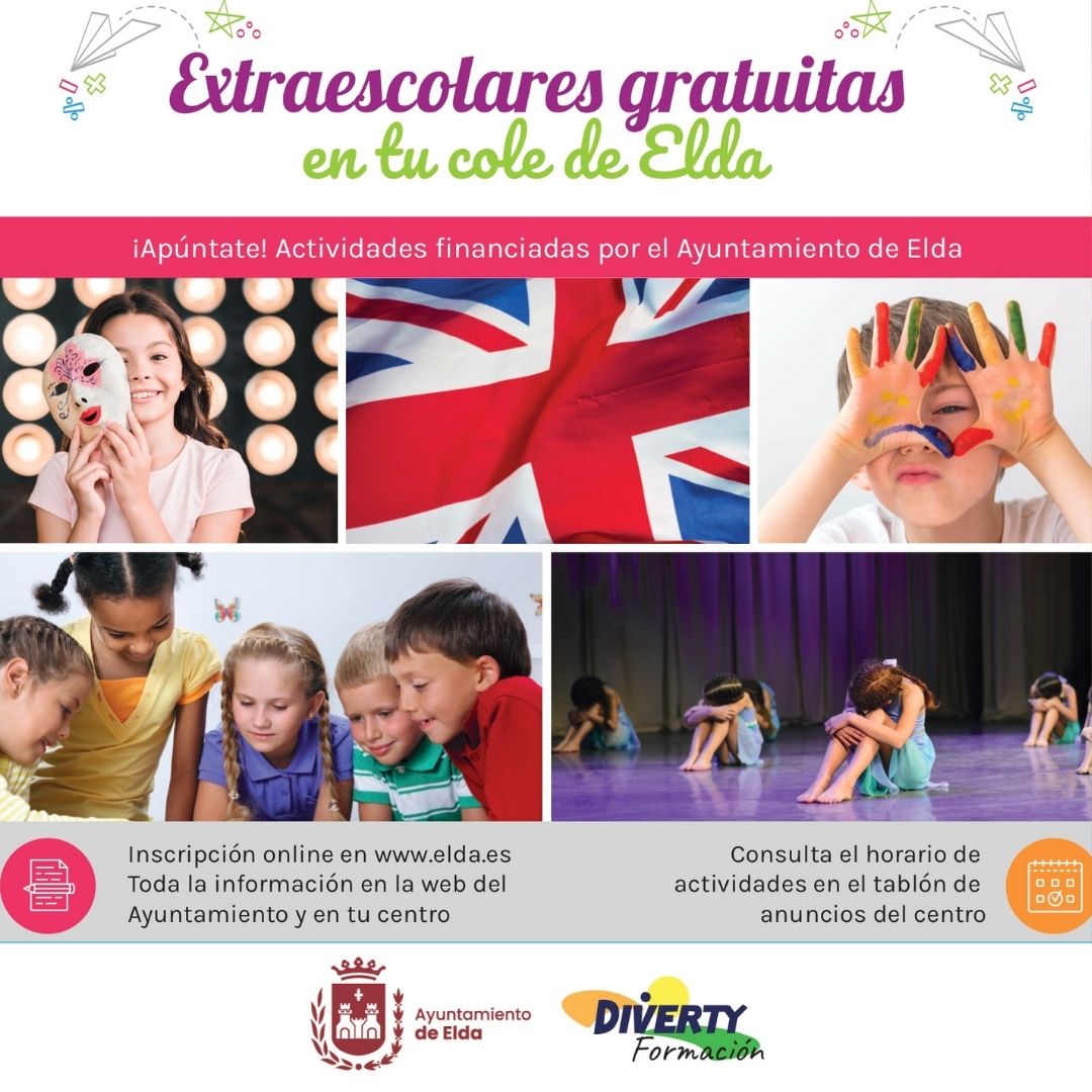 Abierto un nuevo periodo de inscripción para las actividades extraescolares gratuitas en los centros educativos públicos de Elda
