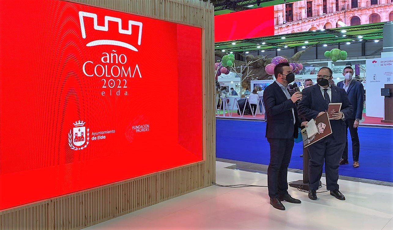 Elda presenta la programación del Año Coloma en Fitur como la gran propuesta cultural, turística y de ocio de la ciudad para 2022