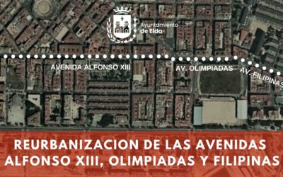 El Ayuntamiento de Elda adjudica las obras de remodelación de las avenidas Alfonso XIII, Olimpiadas y Filipinas, que darán comienzo en las próximas semanas