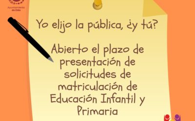 Comienza el plazo de admisión telemática para los alumnos y alumnas de Educación Infantil y Primaria en los centros de Elda