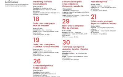 Idelsa y Jovempa continúan con su ciclo de actividades y talleres dirigidos a personas emprendedoras, autónomos y empresas de Elda