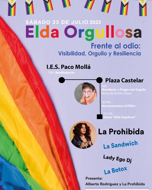 La Plaza Castelar acoge mañana sábado la fiesta ‘Elda Orgullosa’ como cierre de los actividades desarrolladas para visibilizar e impulsar los derechos del colectivo LGTBIQ+