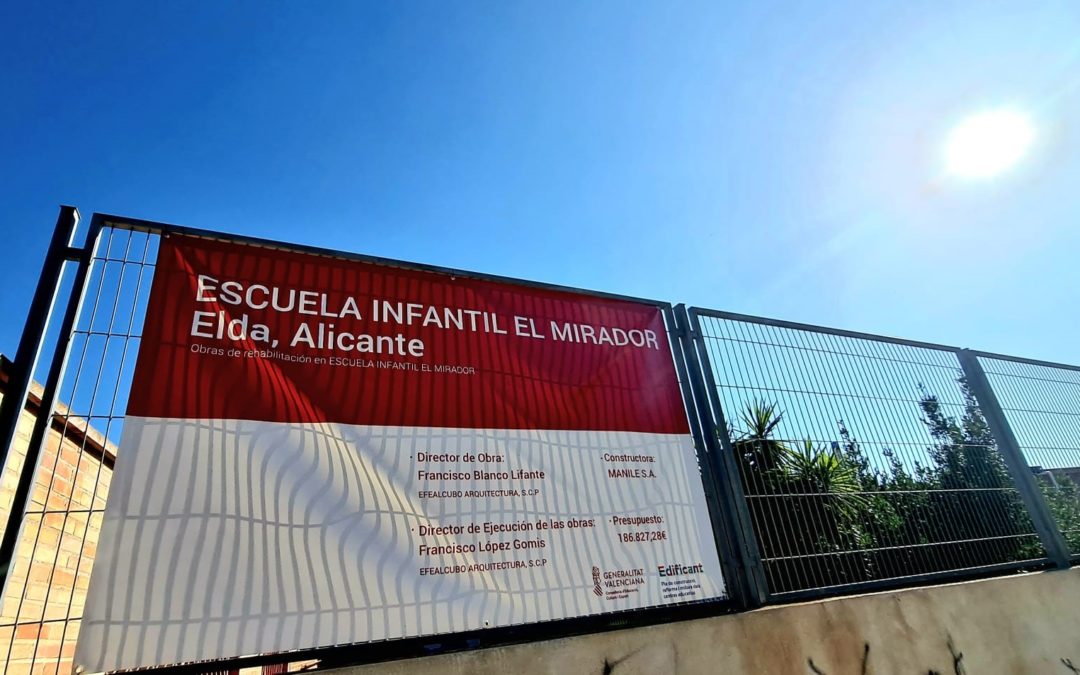 Los trabajos para mejorar la accesibilidad y la eficiencia energética en la E.I. El Mirador incluidos en el Plan Edificant han comenzado ya