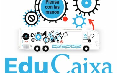 El autobús de la creatividad y el ingenio de la Fundación La Caixa llega a Elda y hace parada en el aparcamiento del Nuevo Pepico Amat