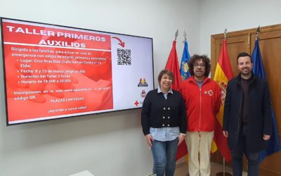 La Agrupación Local de Ampas, en colaboración con el Ayuntamiento de Elda y Cruz Roja, ofrecen un taller de primeros auxilios dirigido a todas las familias de la ciudad