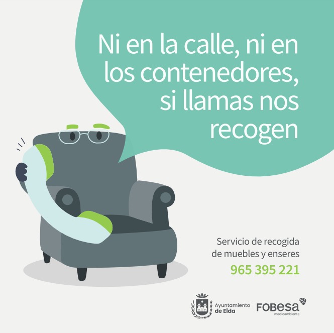 Los educadores ambientales del Ayuntamiento de Elda ponen en marcha una campaña de concienciación sobre la recogida de enseres