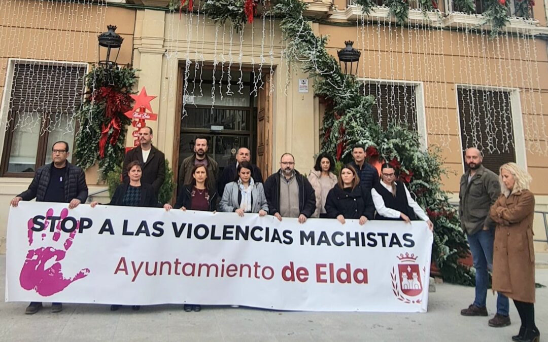 El Ayuntamiento de Elda se suma al minuto de silencio en señal de repulsa por el asesinato machista de una mujer en Sagunto