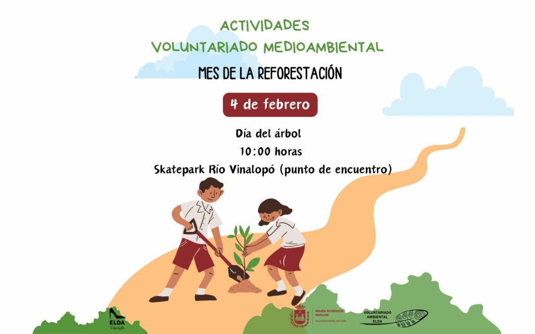 Elda celebra el próximo domingo el Día Mundial del Árbol con una jornada de reforestación en el entorno del río Vinalopó