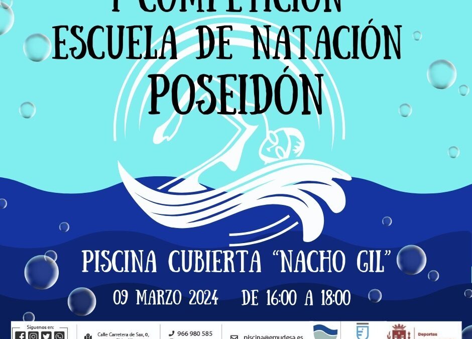 La Piscina Cubierta Nacho Gil acoge la primera competición de la Escuela Municipal de Natación Poseidón en la que participarán cerca de 40 niños y niñas
