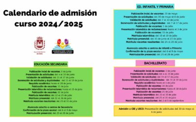 El plazo de admisión telemática en los centros eldenses de Infantil y Primaria dará comienzo el 30 de mayo y continuará hasta el día 6 de junio