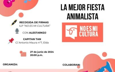 La Concejalía de Protección Animal organiza este jueves un evento lúdico para sumarse a la campaña estatal ‘No es mi cultura’