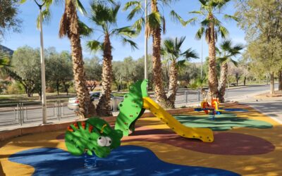 El Ayuntamiento de Elda concluye las obras de remodelación de los juegos infantiles y la cancha deportiva de Carretera de Circunvalación, junto al Centro de Salud Marina Española