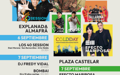 Los conciertos de Fiestas Mayores regresan a la explanada del Nuevo Almafrá y a la Plaza Castelar con la música de Efecto Mariposa, Bombai y Henry Méndez