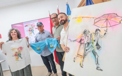 El artista eldense Alejandro Torres realiza el dibujo de la camiseta para Correr la Traca de las próximas Fiestas Mayores