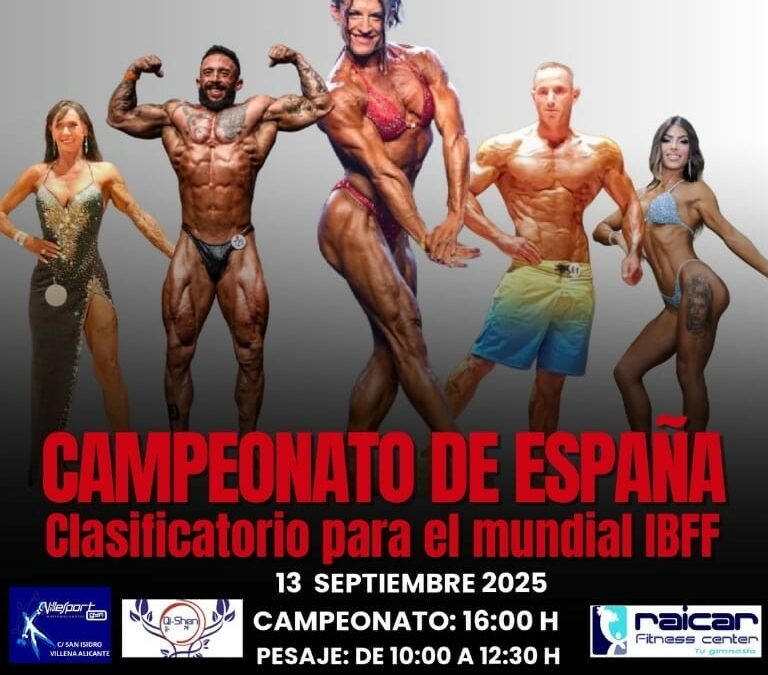 La Pista Azul acogerá el próximo sábado el Campeonato de España IBFF de fisicoculturismo