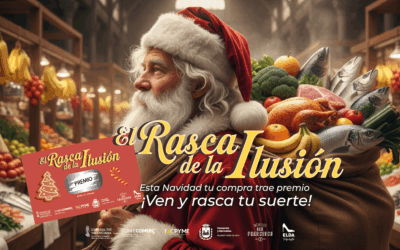 Los comerciantes de los Mercados Municipales de Elda reparten ilusión y premios en Navidad con tarjetas para rascar que serán entregadas a la clientela por cada compra realizada