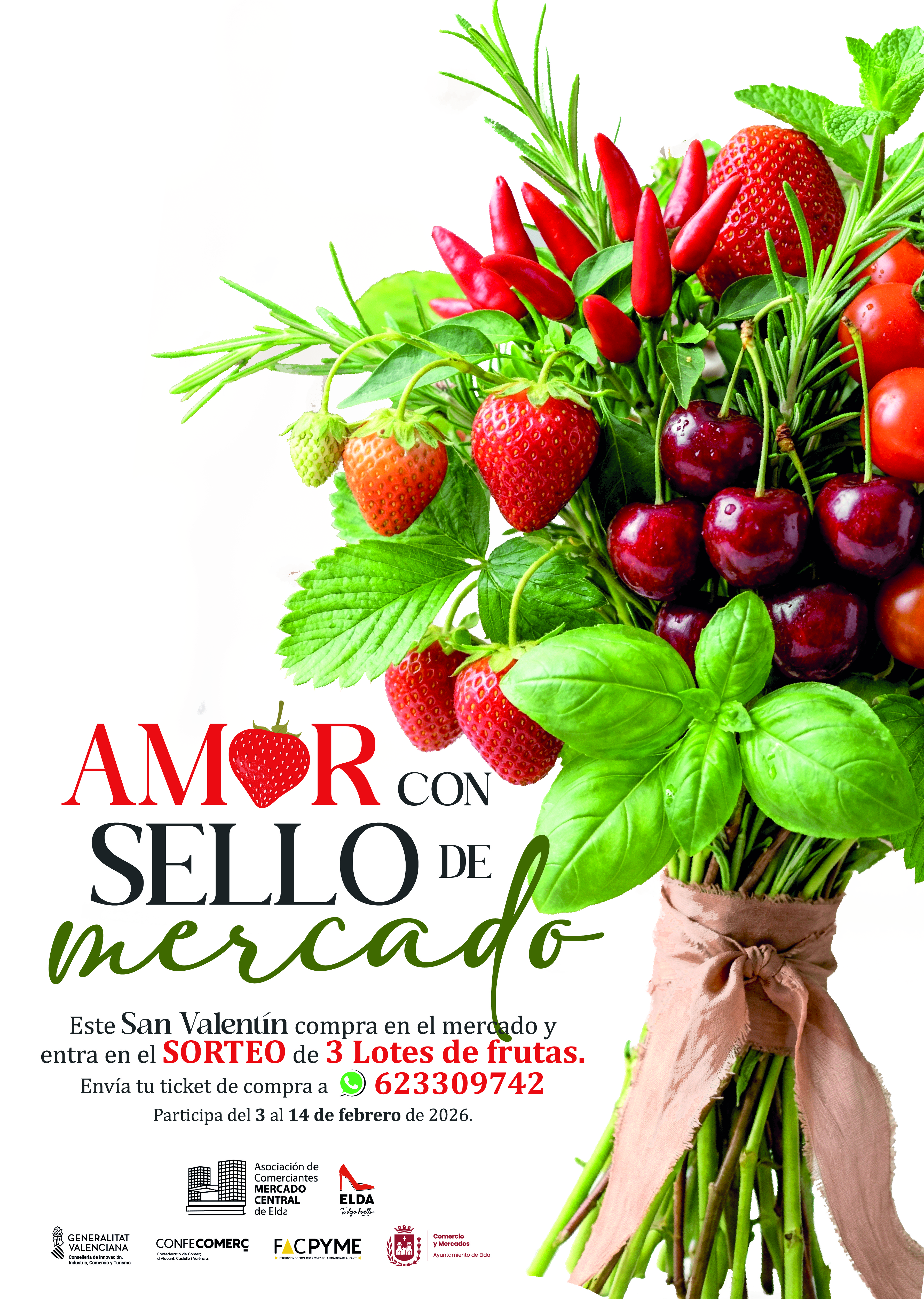 Los Mercados Municipales de Elda se suman a la celebración de San Valentín con campañas para  promocionar el comercio de proximidad