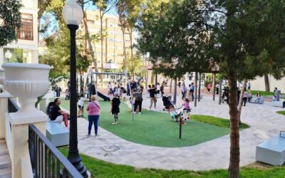 Técnicos y expertos en jardinería y arboricultura estudian el estado de los pinos del Jardín de la Música tras los continuos temporales de viento