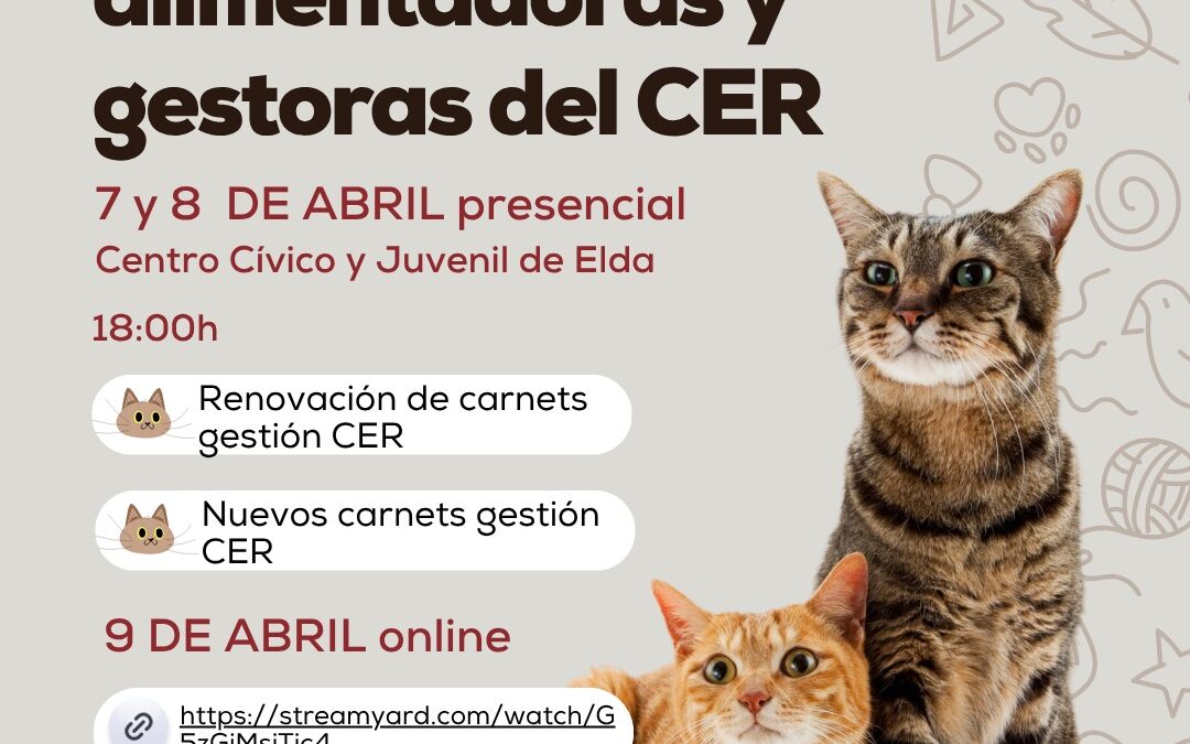 Elda impulsa la formación de alimentadoras y gestoras del método CER para el bienestar felino con nuevos cursos