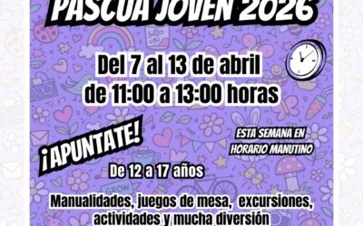 El Ayuntamiento de Elda pone en marcha el Club de Ocio ‘Pascua Joven 2026’ destinado a chicos y chicas de entre 12 y 17 años