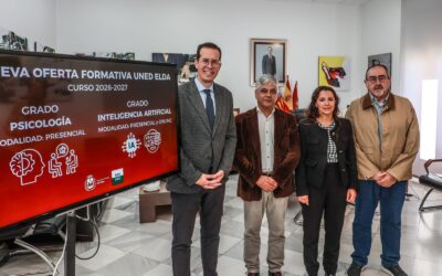 Elda amplía su oferta de formación universitaria con la implantación de los grados de Inteligencia Artificial y de Psicología en la UNED