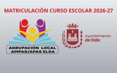 El Ayuntamiento de Elda y la Agrupación Local de Ampas lanzan un vídeo para recordar a las familias las fechas de inicio del proceso de matriculación para el próximo curso