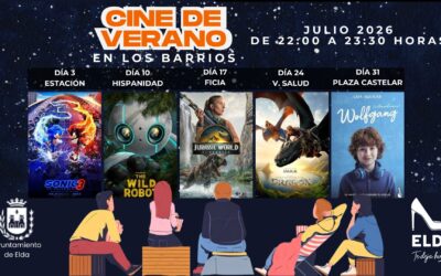 El cine de verano regresa a los barrios de Elda en julio con una programación que incluye películas infantiles y para todos los públicos