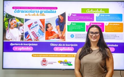 El viernes 11 de septiembre se abre el plazo de inscripción de las Actividades Extraescolares Gratuitas para el alumnado de los centros educativos de Elda