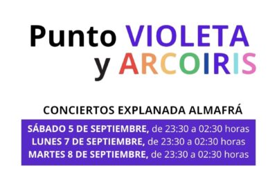 El Ayuntamiento de Elda instalará Puntos Violeta y Arco Iris en la explanada de la Almafrá durante los conciertos de las Fiestas Mayores 2026